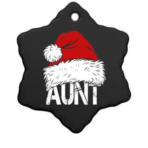 Christmas Hat Santa Aunt Ceramic Star Ornament