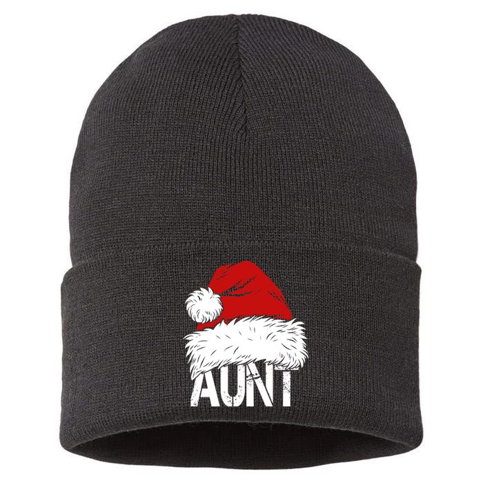 Christmas Hat Santa Aunt Sustainable Knit Beanie