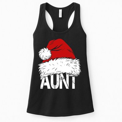 Christmas Hat Santa Aunt Womens Tank Top