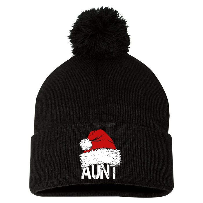 Christmas Hat Santa Aunt Pom Pom 12in Knit Beanie