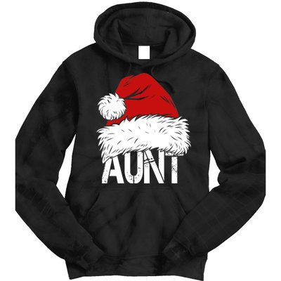 Christmas Hat Santa Aunt Tie Dye Hoodie