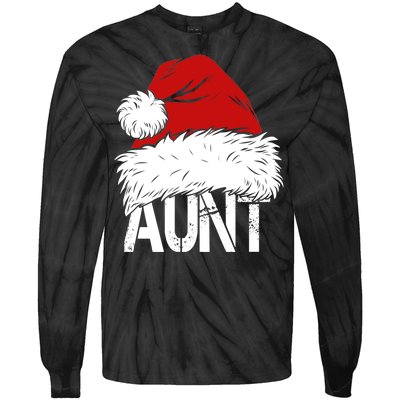 Christmas Hat Santa Aunt Tie-Dye Long Sleeve Shirt