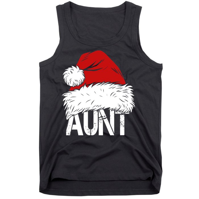 Christmas Hat Santa Aunt Tank Top