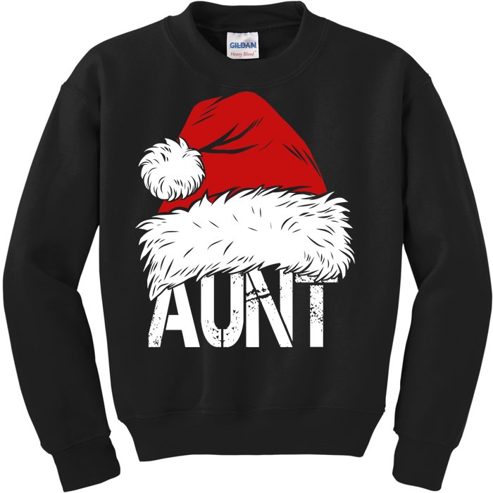 Christmas Hat Santa Aunt Kids Sweatshirt