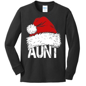 Christmas Hat Santa Aunt Kids Long Sleeve Shirt