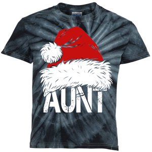 Christmas Hat Santa Aunt Kids Tie-Dye T-Shirt