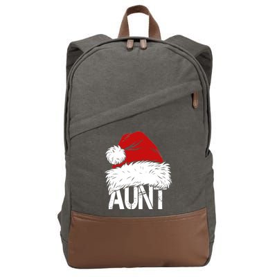 Christmas Hat Santa Aunt Cotton Canvas Backpack