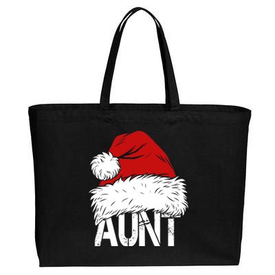 Christmas Hat Santa Aunt Cotton Canvas Jumbo Tote