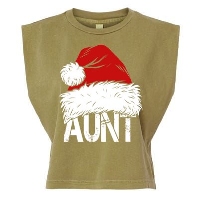 Christmas Hat Santa Aunt Garment-Dyed Women's Muscle Tee