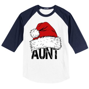 Christmas Hat Santa Aunt Baseball Sleeve Shirt