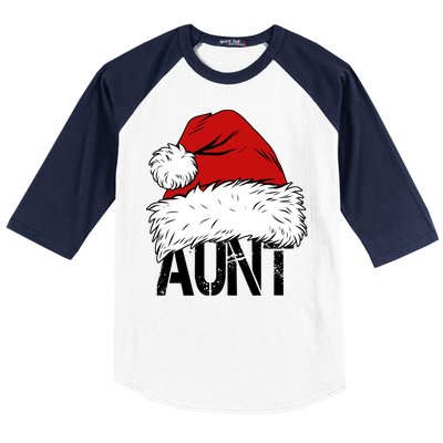 Christmas Hat Santa Aunt Baseball Sleeve Shirt