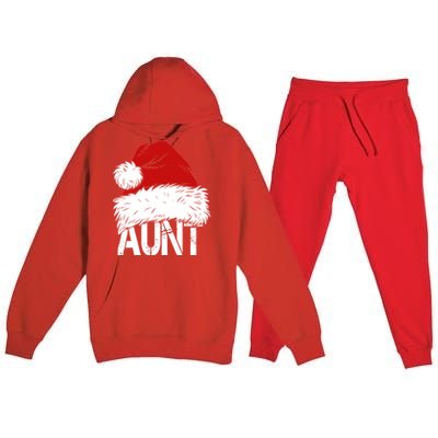 Christmas Hat Santa Aunt Premium Hooded Sweatsuit Set