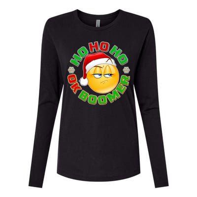 Christmas HO HO HO Ok Boomer Womens Cotton Relaxed Long Sleeve T-Shirt