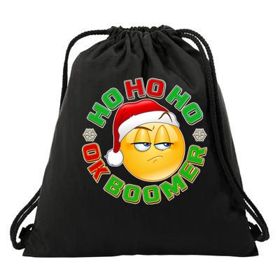 Christmas HO HO HO Ok Boomer Drawstring Bag