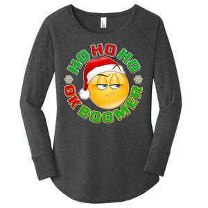 Christmas HO HO HO Ok Boomer Women's Perfect Tri Tunic Long Sleeve Shirt