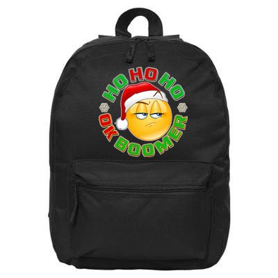 Christmas HO HO HO Ok Boomer 16 in Basic Backpack