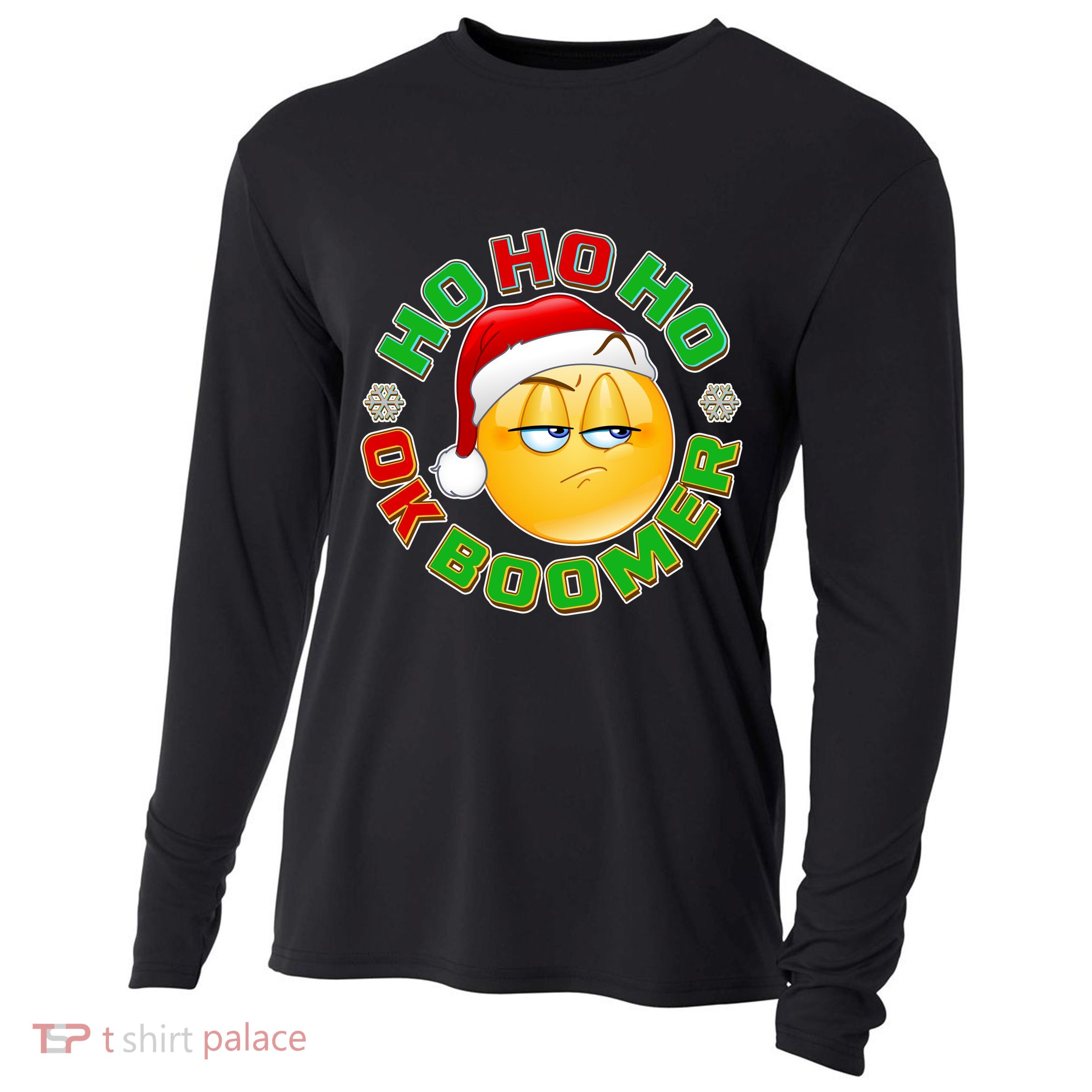 Christmas HO HO HO Ok Boomer Cooling Performance Long Sleeve Crew