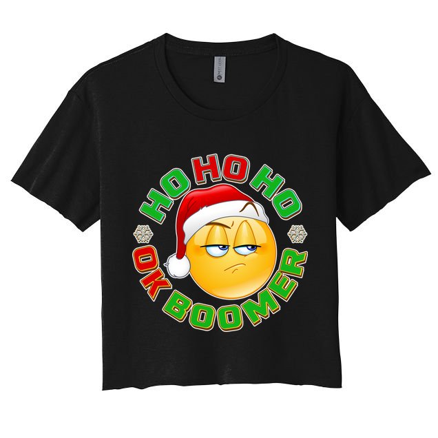 Christmas HO HO HO Ok Boomer Crop Top