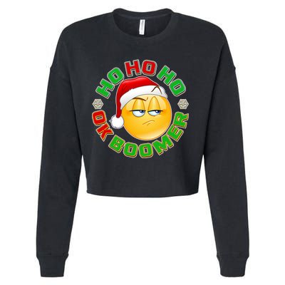 Christmas HO HO HO Ok Boomer Cropped Pullover Crew