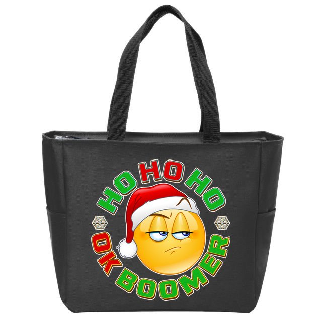 Christmas HO HO HO Ok Boomer Zip Tote Bag