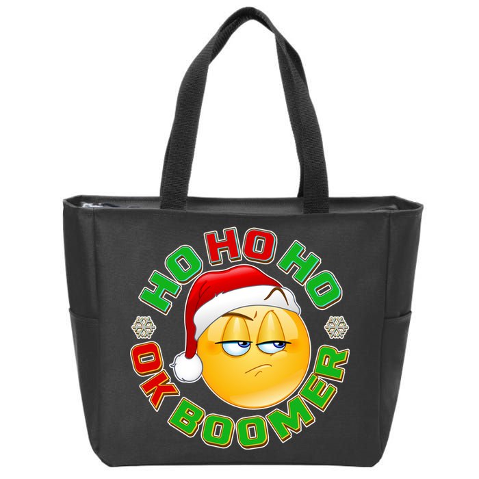 Christmas HO HO HO Ok Boomer Zip Tote Bag