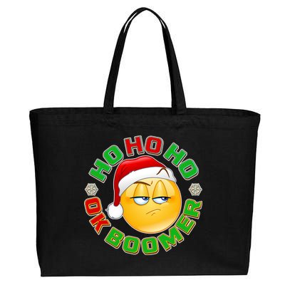 Christmas HO HO HO Ok Boomer Cotton Canvas Jumbo Tote