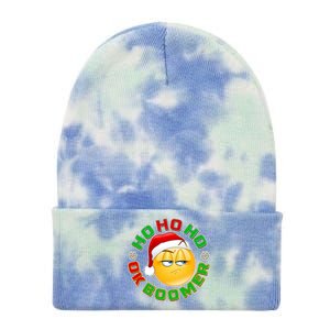 Christmas HO HO HO Ok Boomer Tie Dye 12in Knit Beanie