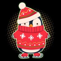 Christmas Holiday Penguin Skates Cooling Performance Crew T-Shirt