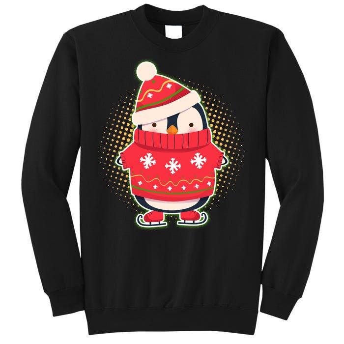 Christmas Holiday Penguin Skates Sweatshirt