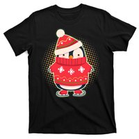 Christmas Holiday Penguin Skates T-Shirt