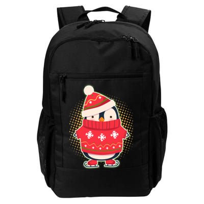 Christmas Holiday Penguin Skates Daily Commute Backpack