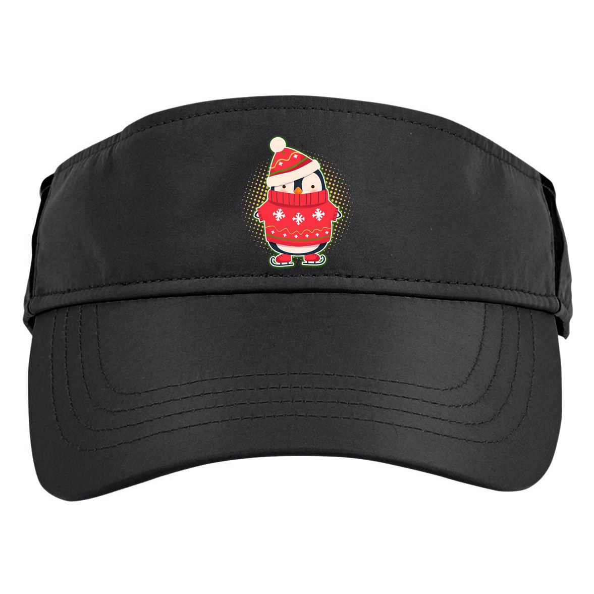 Christmas Holiday Penguin Skates Adult Drive Performance Visor