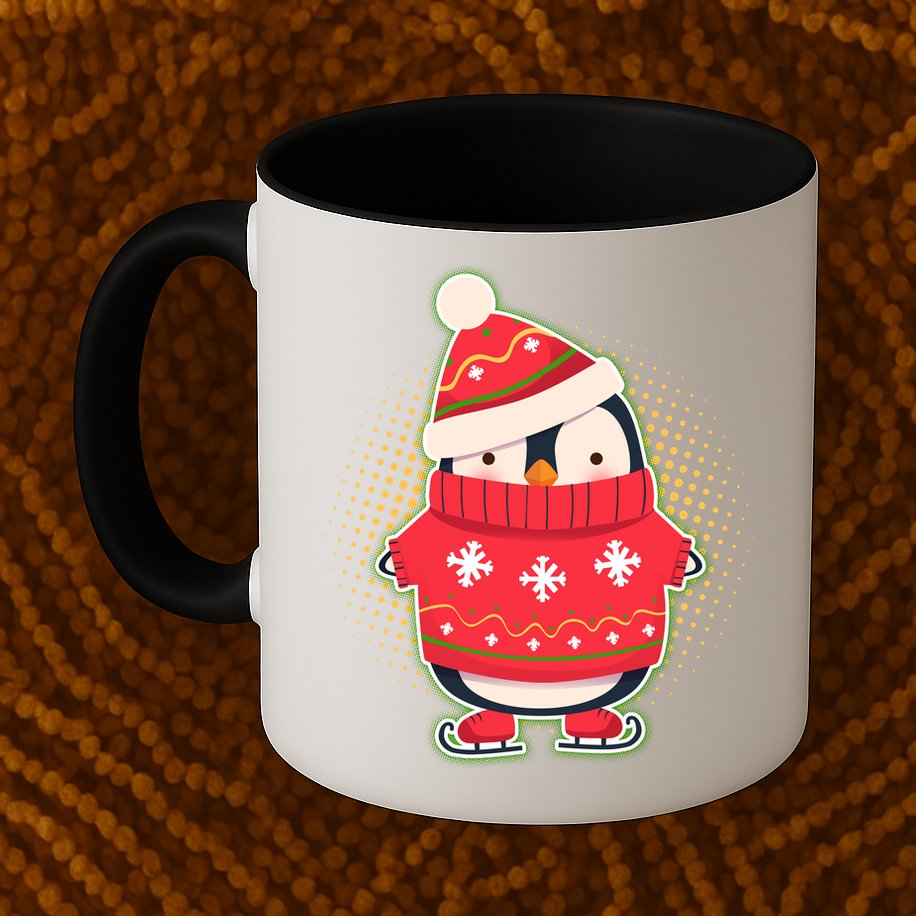 Christmas Holiday Penguin Skates Mug