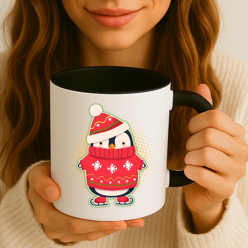 Christmas Holiday Penguin Skates Mug