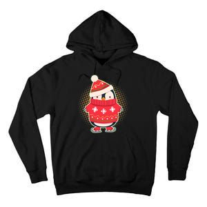 Christmas Holiday Penguin Skates Tall Hoodie