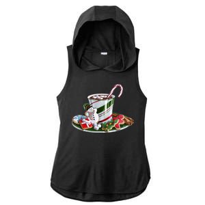 Christmas Hot Chocolate Ladies PosiCharge Tri-Blend Wicking Draft Hoodie Tank