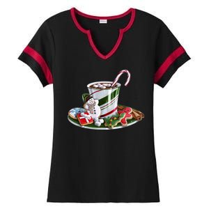 Christmas Hot Chocolate Ladies Halftime Notch Neck Tee