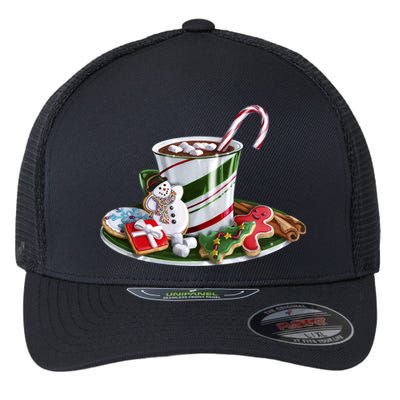 Christmas Hot Chocolate Flexfit Unipanel Trucker Cap
