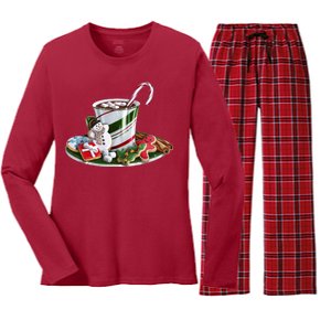 Christmas Hot Chocolate Women's Long Sleeve Flannel Pajama Set 