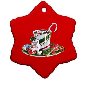 Christmas Hot Chocolate Ceramic Star Ornament