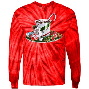 Christmas Hot Chocolate Tie-Dye Long Sleeve Shirt