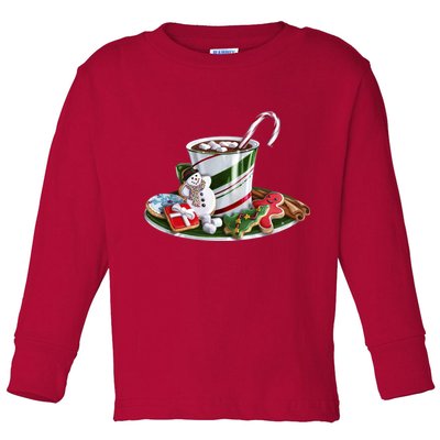 Christmas Hot Chocolate Toddler Long Sleeve Shirt