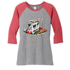 Christmas Hot Chocolate Women's Tri-Blend 3/4-Sleeve Raglan Shirt