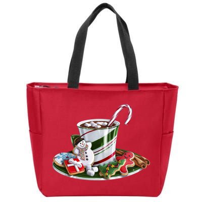 Christmas Hot Chocolate Zip Tote Bag