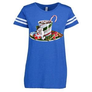 Christmas Hot Chocolate Enza Ladies Jersey Football T-Shirt