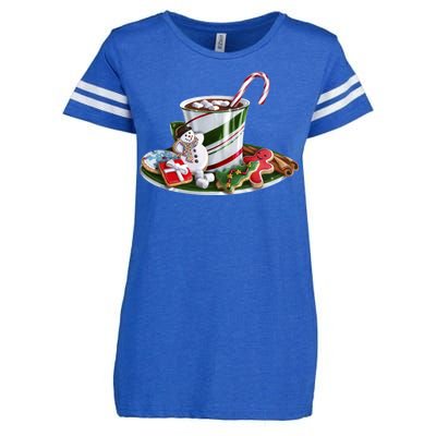 Christmas Hot Chocolate Enza Ladies Jersey Football T-Shirt