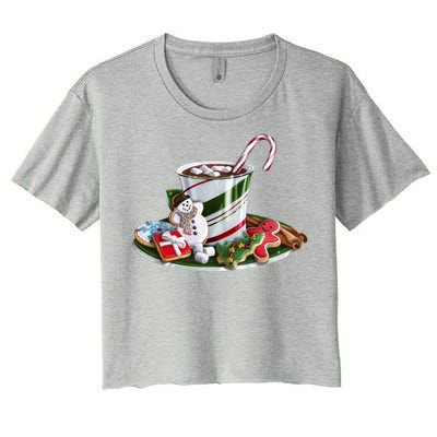 Christmas Hot Chocolate Women's Crop Top Tee