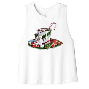 Christmas Hot Chocolate Women's Racerback Cropped Tank