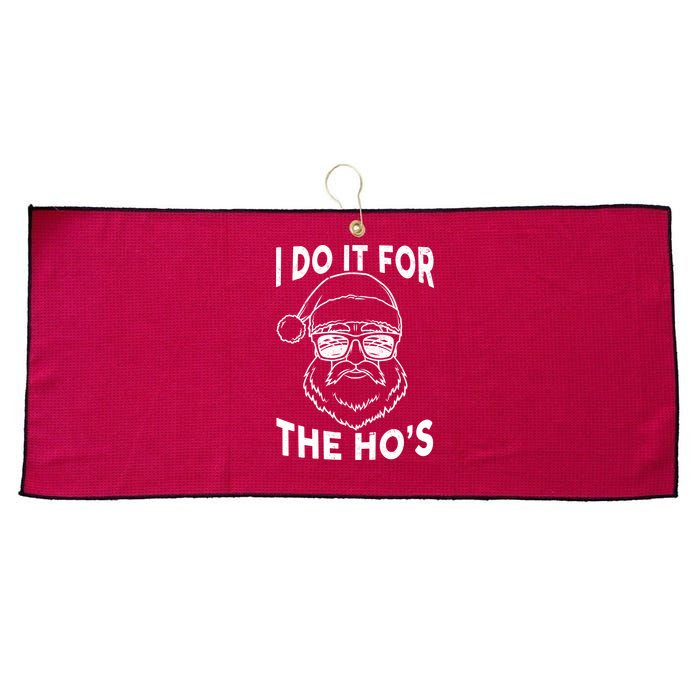 Christmas I Do it for the Ho's X-Mas Large Microfiber Waffle Golf Towel