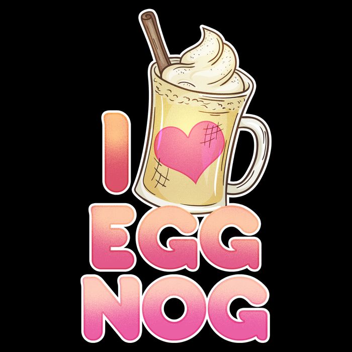 Christmas I Love Eggnog Drawstring Bag